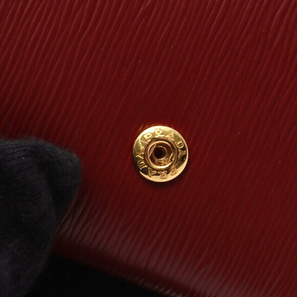 Prada VITELLO MOVE Tri fold Leather Wallet Bordeaux - Picture 7 of 7